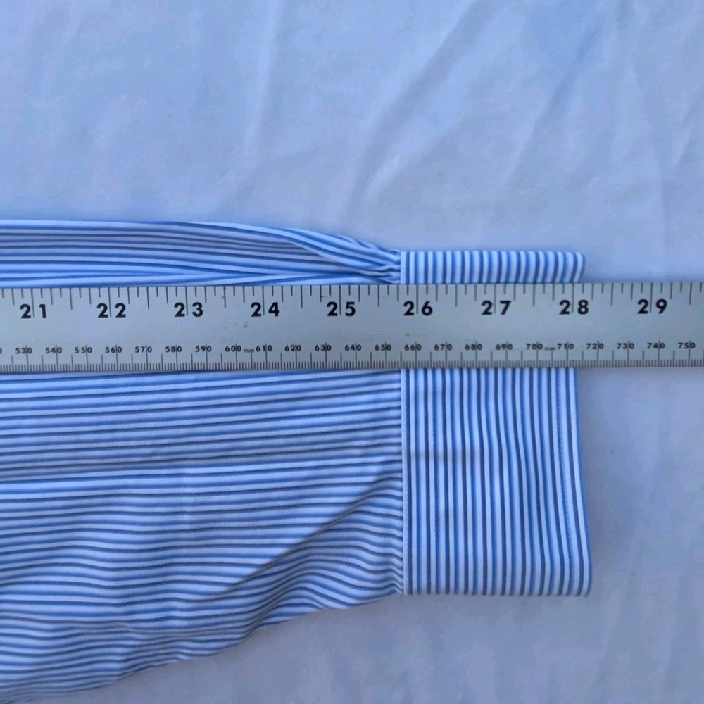 Brooks Brothers Mens Button-Down Shirt XL Blue White Stripe Cotton - Picture 6 of 8